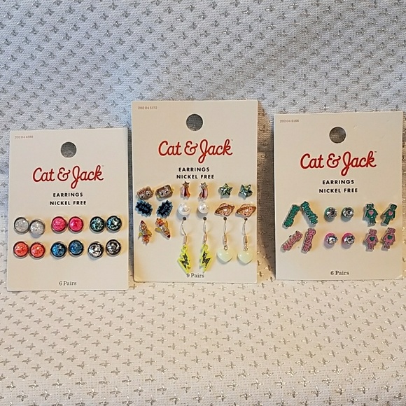 Cat & Jack Other - Cat and Jack NWT 21 pair of pierced earrings
